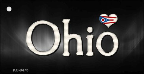 Ohio Flag Script Novelty Aluminum Key Chain KC-9473