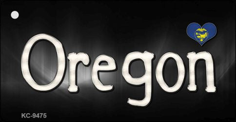 Oregon Flag Script Novelty Aluminum Key Chain KC-9475