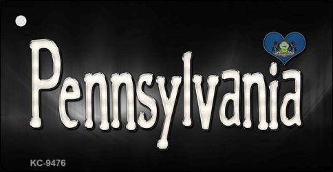 Pennsylvania Flag Script Novelty Aluminum Key Chain KC-9476