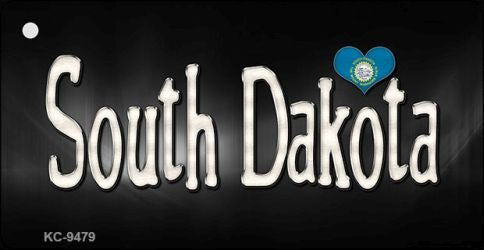 South Dakota Flag Script Novelty Aluminum Key Chain KC-9479