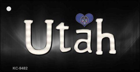 Utah Flag Script Novelty Aluminum Key Chain KC-9482