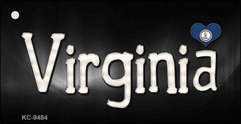 Virginia Flag Script Novelty Aluminum Key Chain KC-9484