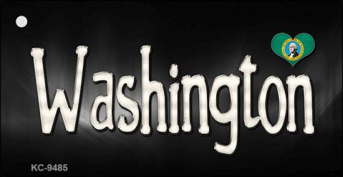 Washington Flag Script Novelty Aluminum Key Chain KC-9485