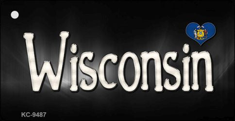 Wisconsin Flag Script Novelty Aluminum Key Chain KC-9487