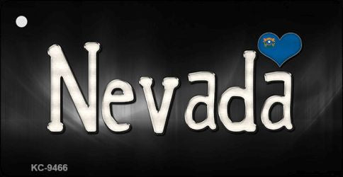 Nevada Flag Script Novelty Aluminum Key Chain KC-9466