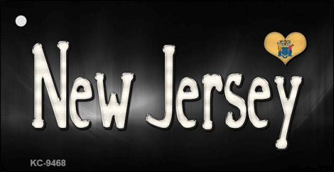 New Jersey Flag Script Novelty Aluminum Key Chain KC-9468