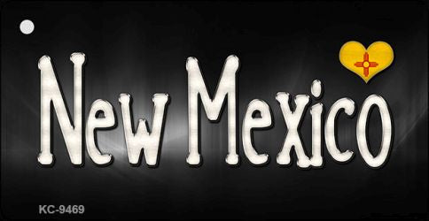 New Mexico Flag Script Novelty Aluminum Key Chain KC-9469