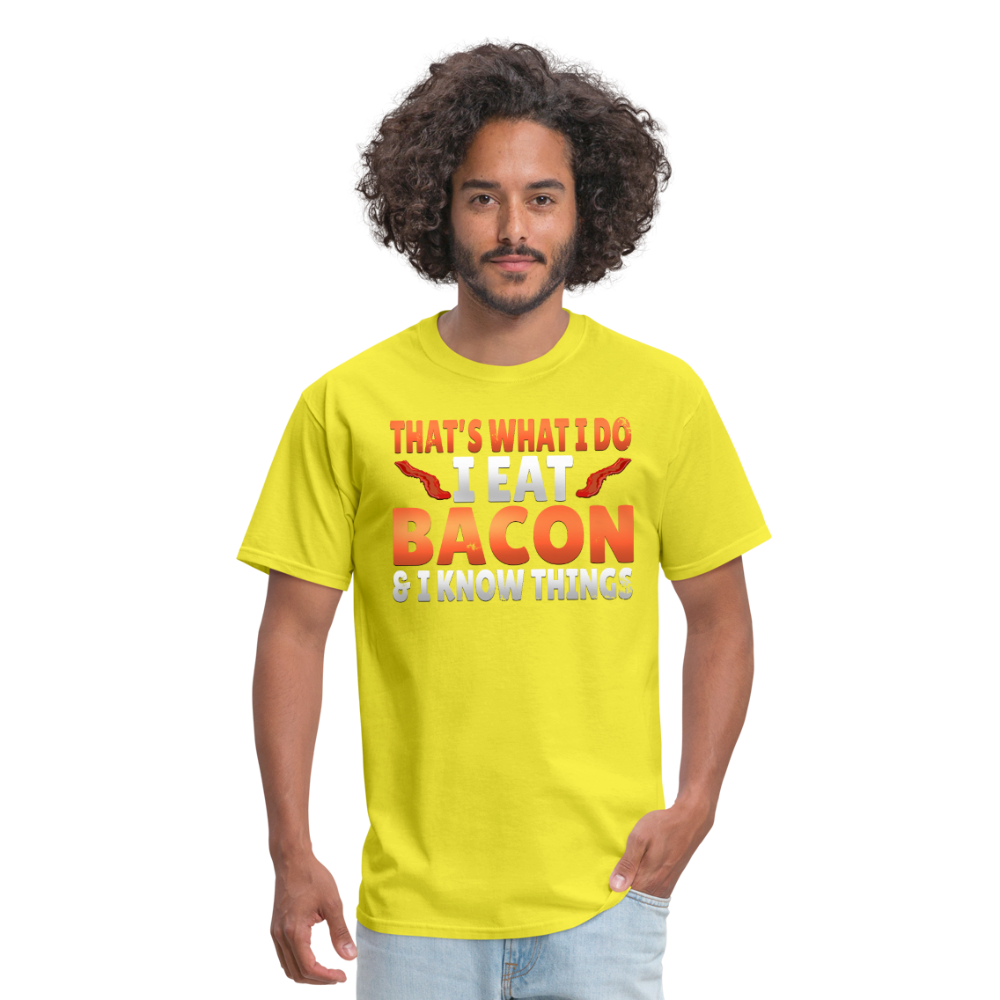 Funny I Eat Bacon And Know Things Bacon Lover Men's T-Shirt - yellow