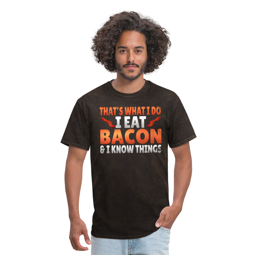 Funny I Eat Bacon And Know Things Bacon Lover Men's T-Shirt - mineral black