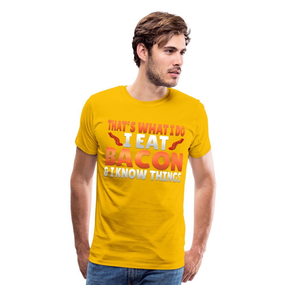 Funny I Eat Bacon And Know Things Bacon Lover Men's Premium T-Shirt - sun yellow