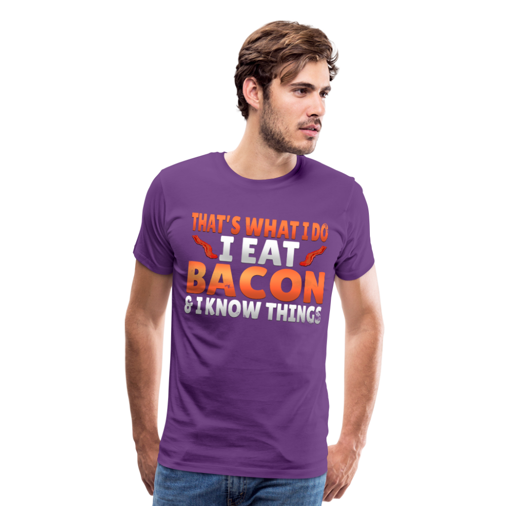 Funny I Eat Bacon And Know Things Bacon Lover Men's Premium T-Shirt - purple