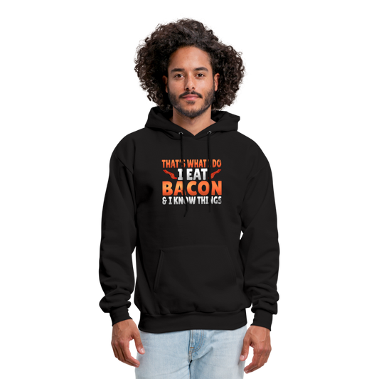 Funny I Eat Bacon And Know Things Bacon Lover Men's Hoodie - black