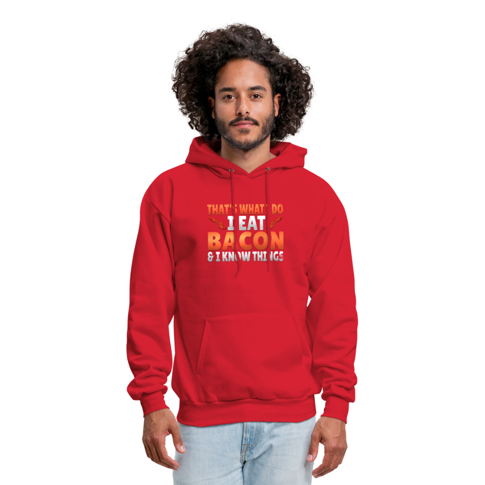 Funny I Eat Bacon And Know Things Bacon Lover Men's Hoodie - red