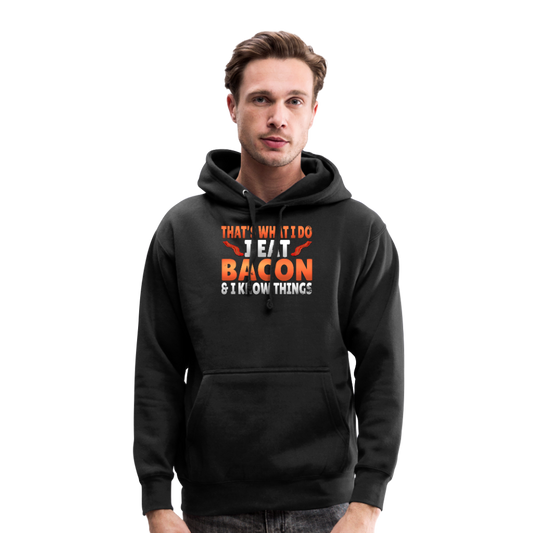 Funny I Eat Bacon And Know Things Bacon Lover Men’s Heavyweight Premium Hoodie - black