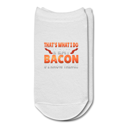 Funny I Eat Bacon And Know Things Bacon Lover Ankle Socks - white
