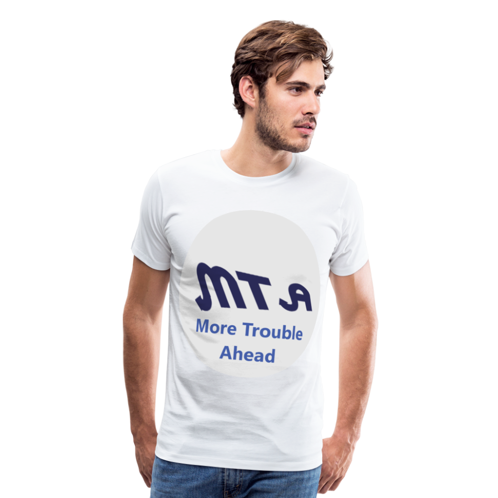 New York City Subway train funny Logo parody Men's Premium T-Shirt - white