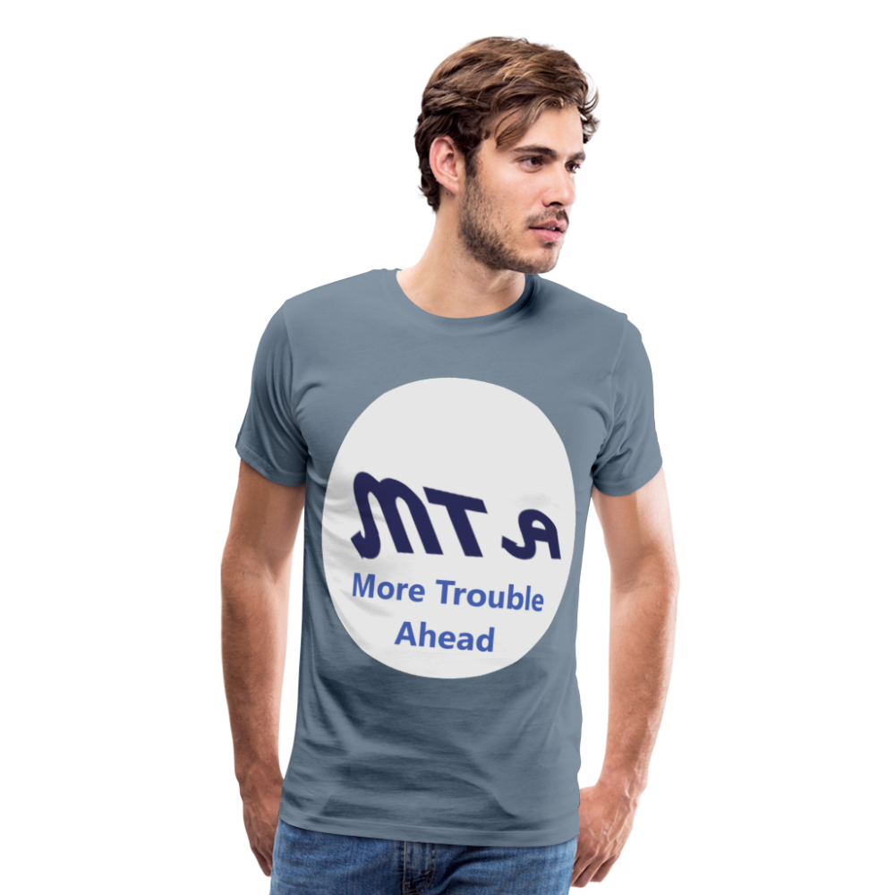 New York City Subway train funny Logo parody Men's Premium T-Shirt - steel blue