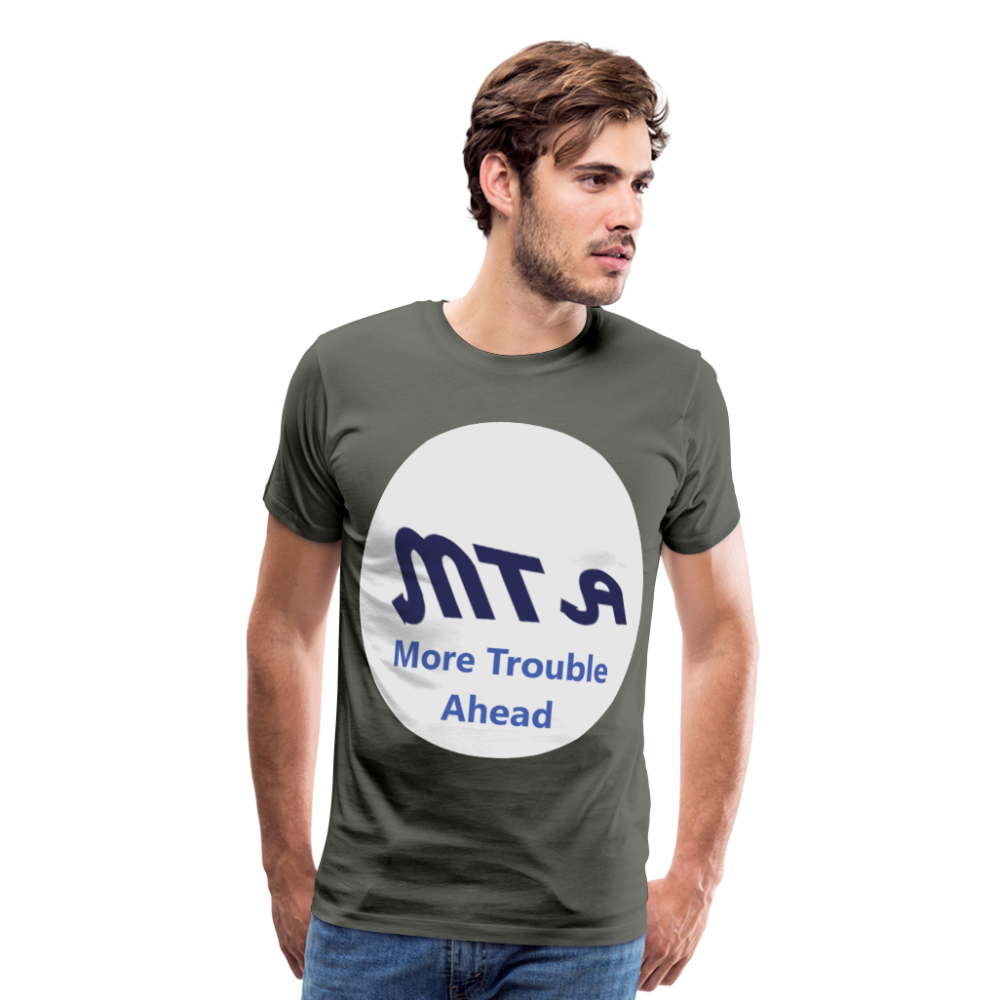 New York City Subway train funny Logo parody Men's Premium T-Shirt - asphalt gray