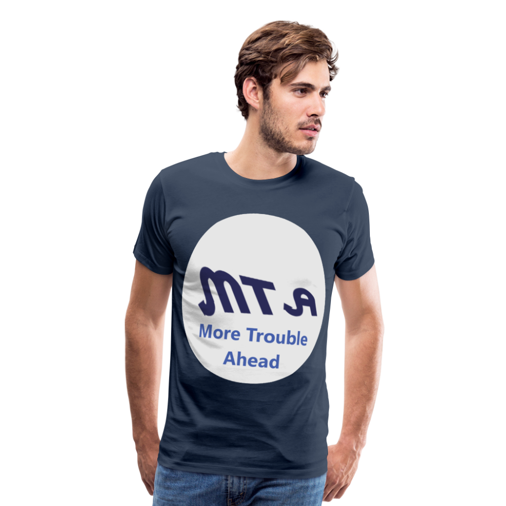 New York City Subway train funny Logo parody Men's Premium T-Shirt - navy