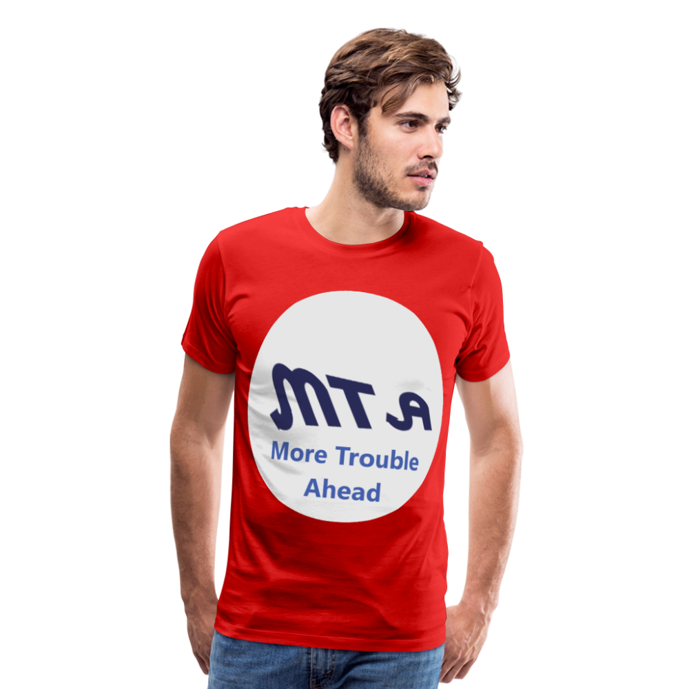 New York City Subway train funny Logo parody Men's Premium T-Shirt - red
