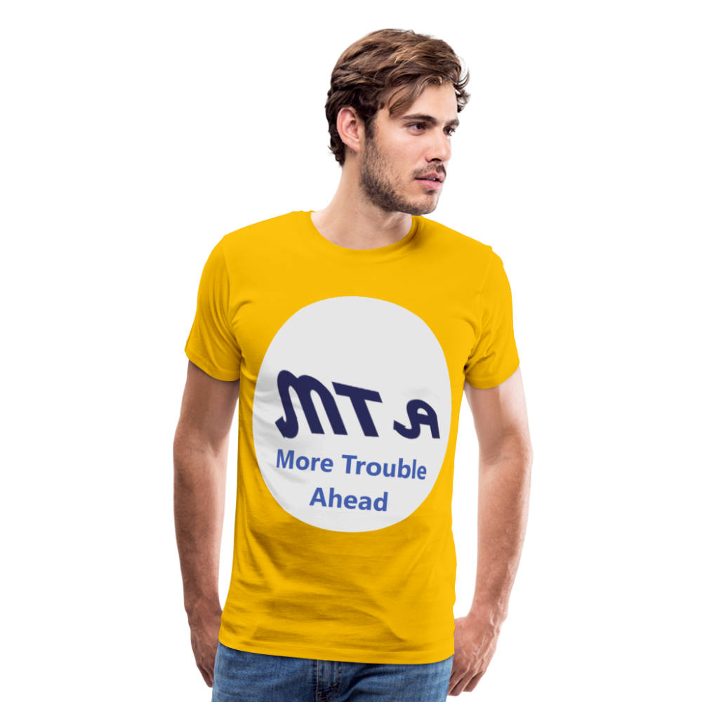New York City Subway train funny Logo parody Men's Premium T-Shirt - sun yellow