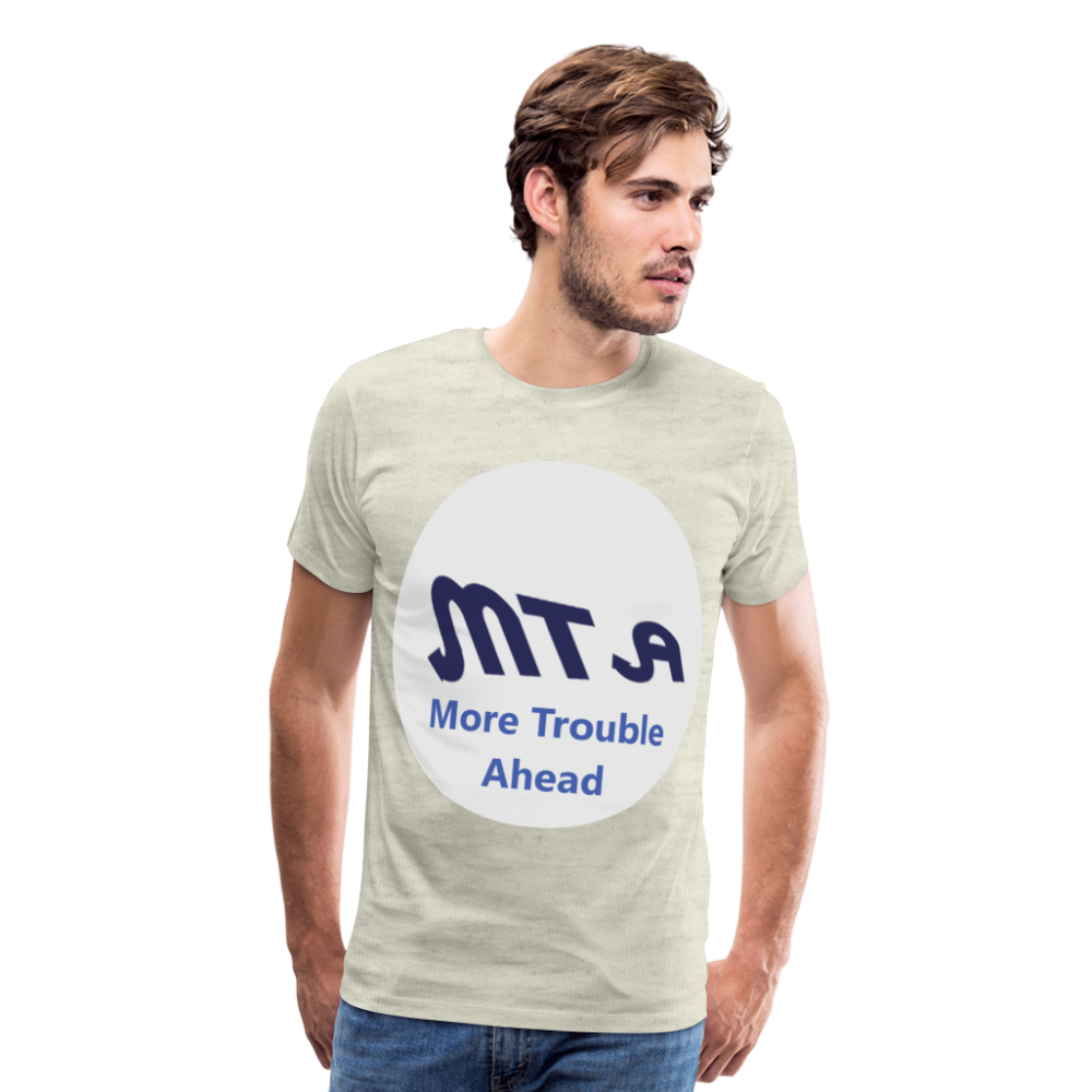 New York City Subway train funny Logo parody Men's Premium T-Shirt - heather oatmeal