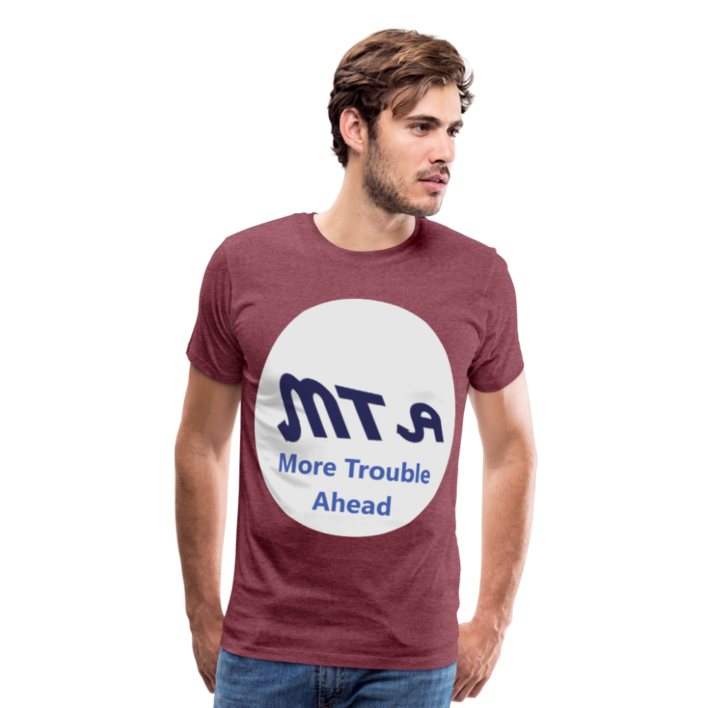 New York City Subway train funny Logo parody Men's Premium T-Shirt - heather burgundy