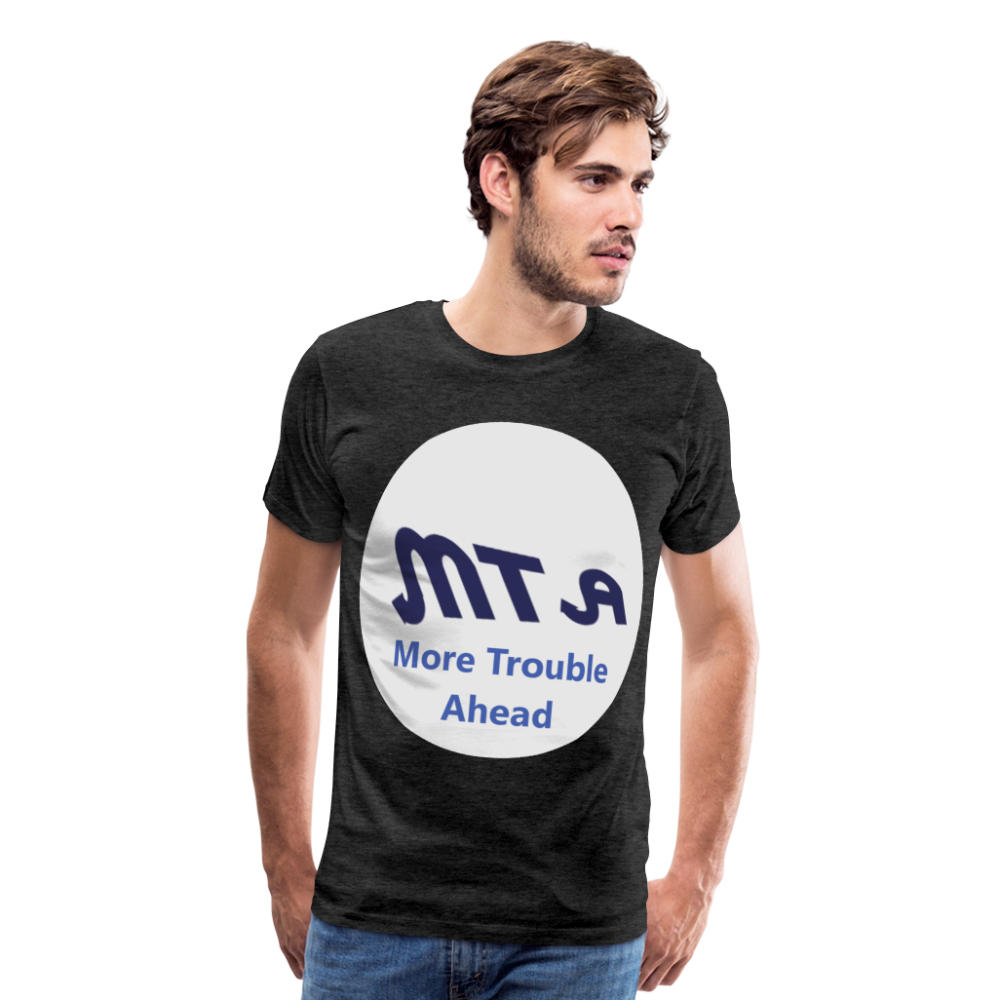 New York City Subway train funny Logo parody Men's Premium T-Shirt - charcoal gray