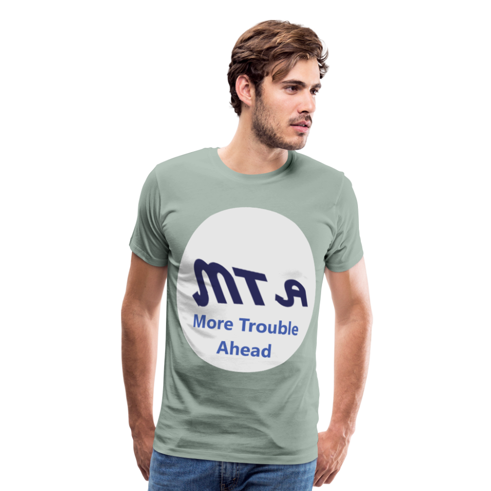 New York City Subway train funny Logo parody Men's Premium T-Shirt - steel green