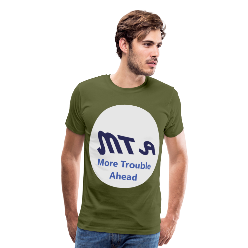 New York City Subway train funny Logo parody Men's Premium T-Shirt - olive green