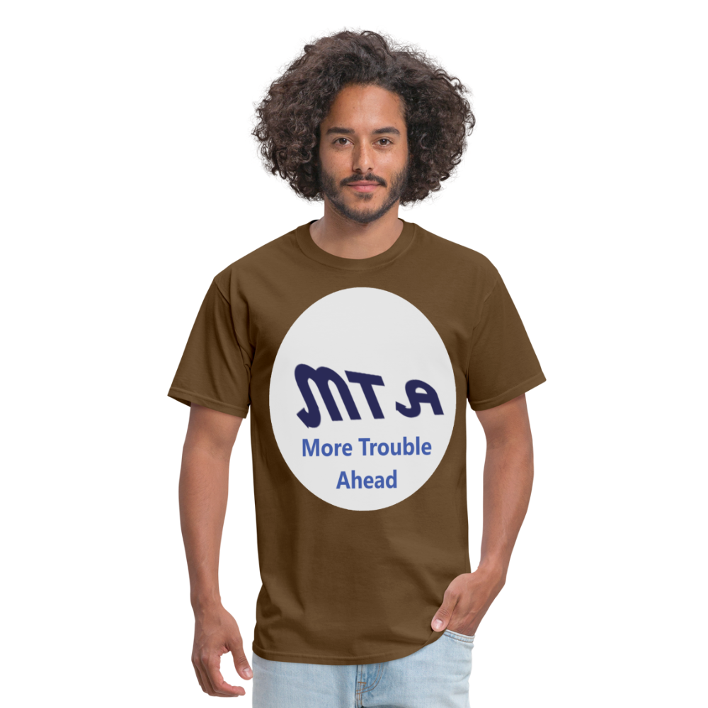 New York City Subway train funny Logo parody Men's T-Shirt - brown