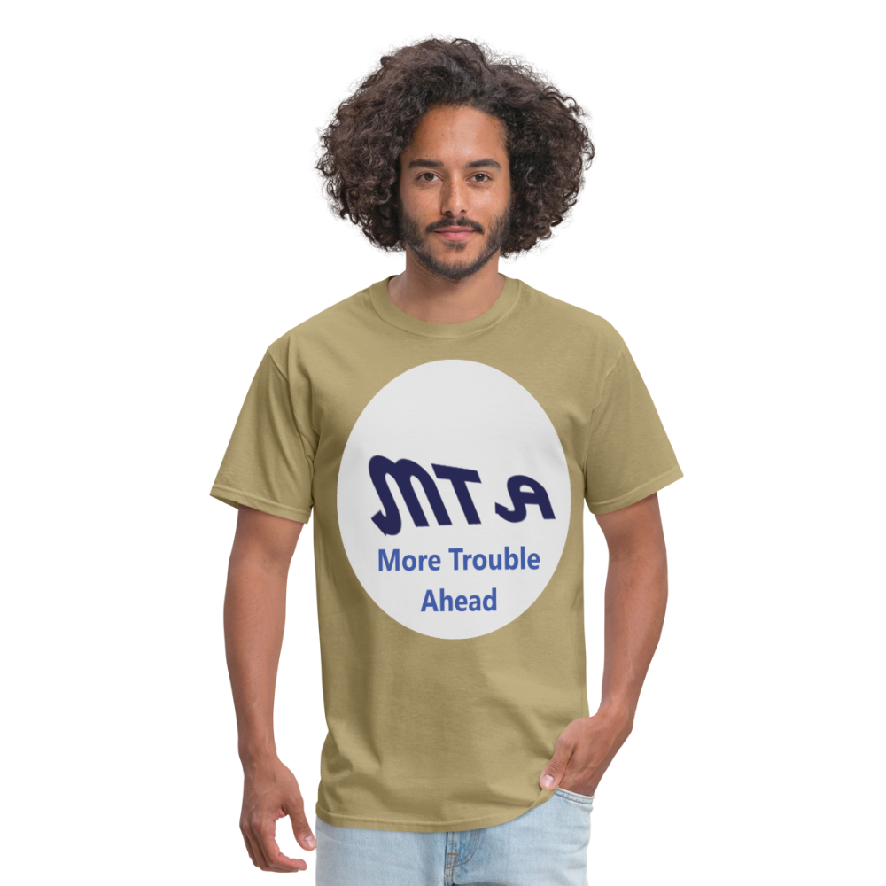 New York City Subway train funny Logo parody Men's T-Shirt - khaki