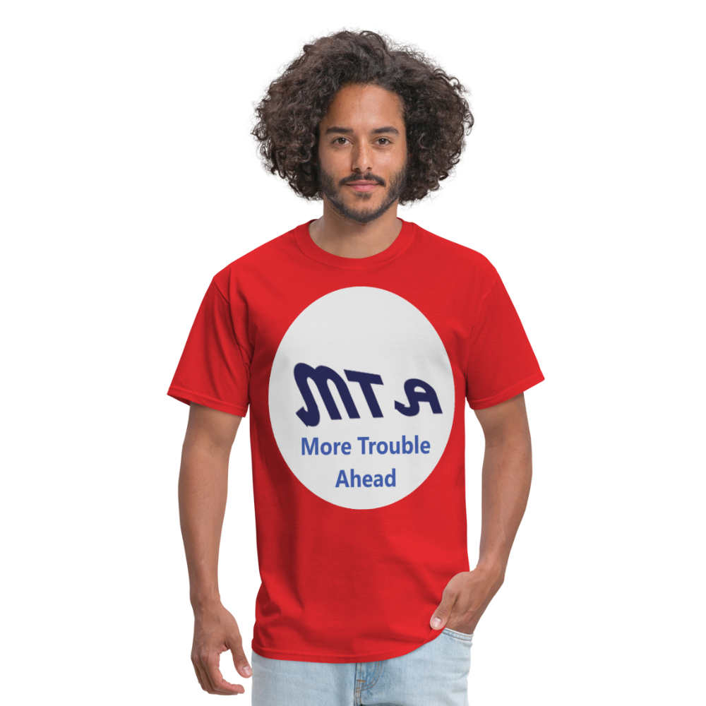 New York City Subway train funny Logo parody Men's T-Shirt - red