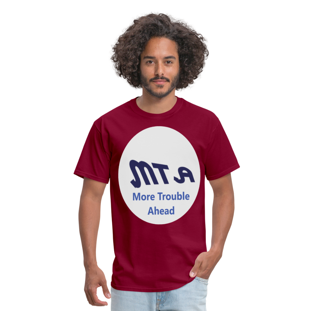 New York City Subway train funny Logo parody Men's T-Shirt - burgundy