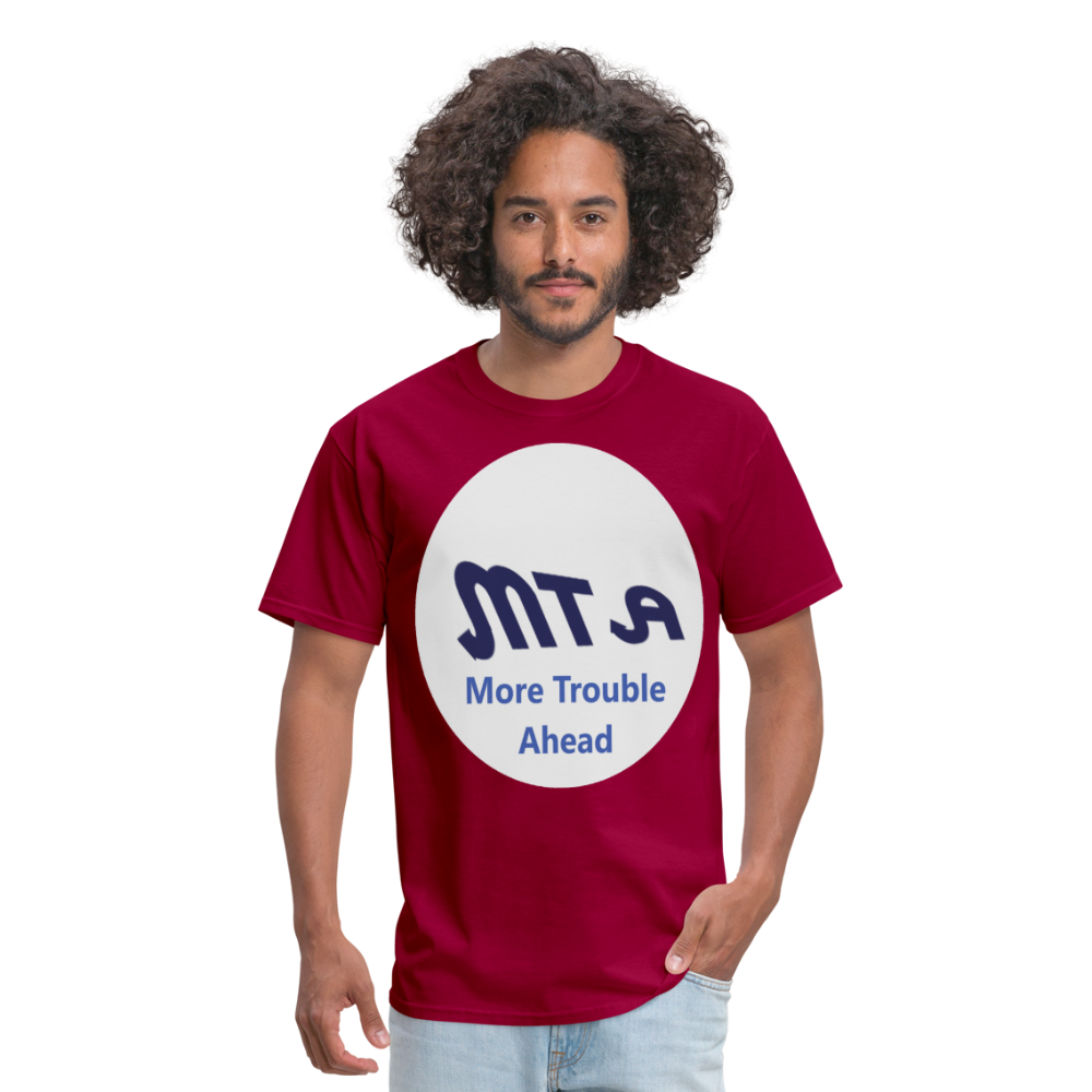 New York City Subway train funny Logo parody Men's T-Shirt - dark red