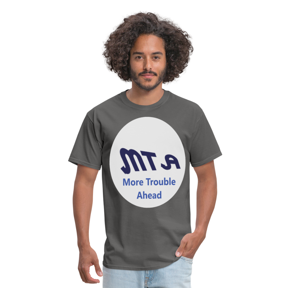 New York City Subway train funny Logo parody Men's T-Shirt - charcoal