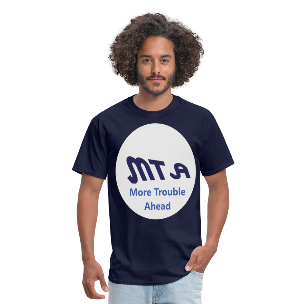 New York City Subway train funny Logo parody Men's T-Shirt - navy