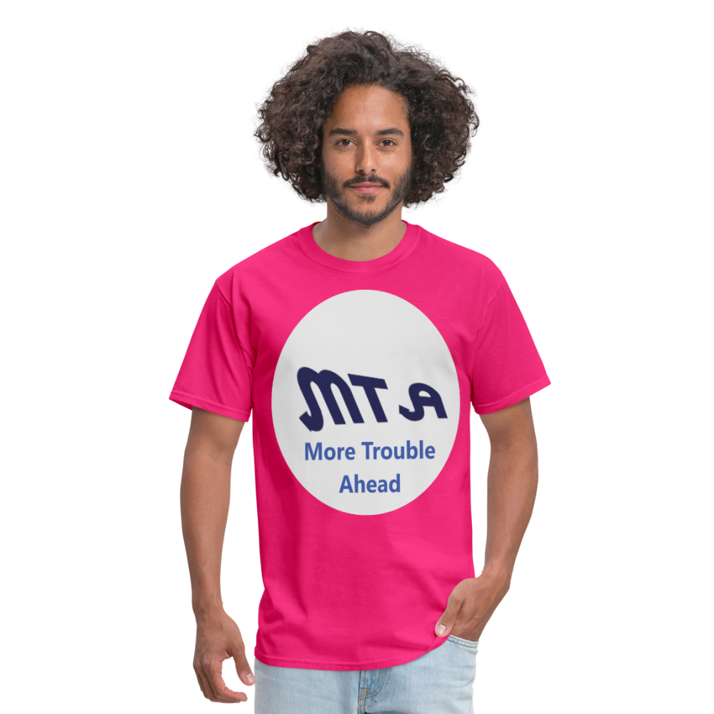 New York City Subway train funny Logo parody Men's T-Shirt - fuchsia