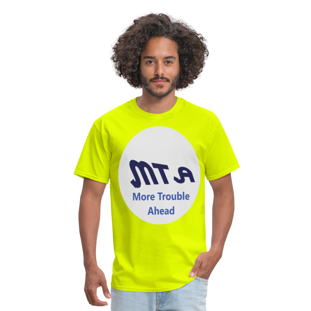 New York City Subway train funny Logo parody Men's T-Shirt - safety green