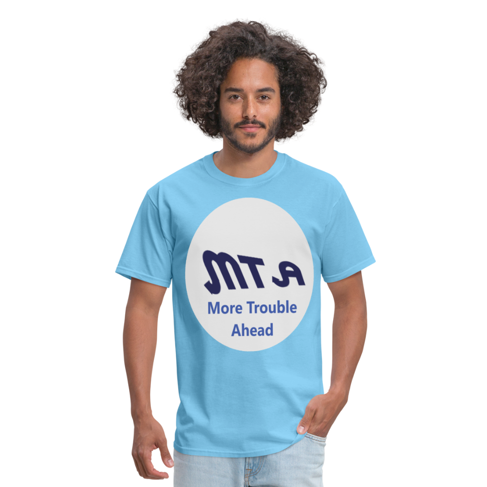 New York City Subway train funny Logo parody Men's T-Shirt - aquatic blue