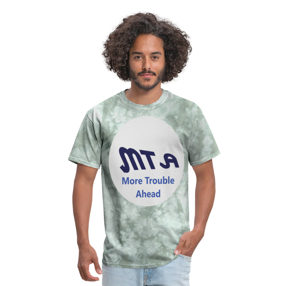 New York City Subway train funny Logo parody Men's T-Shirt - military green tie dye