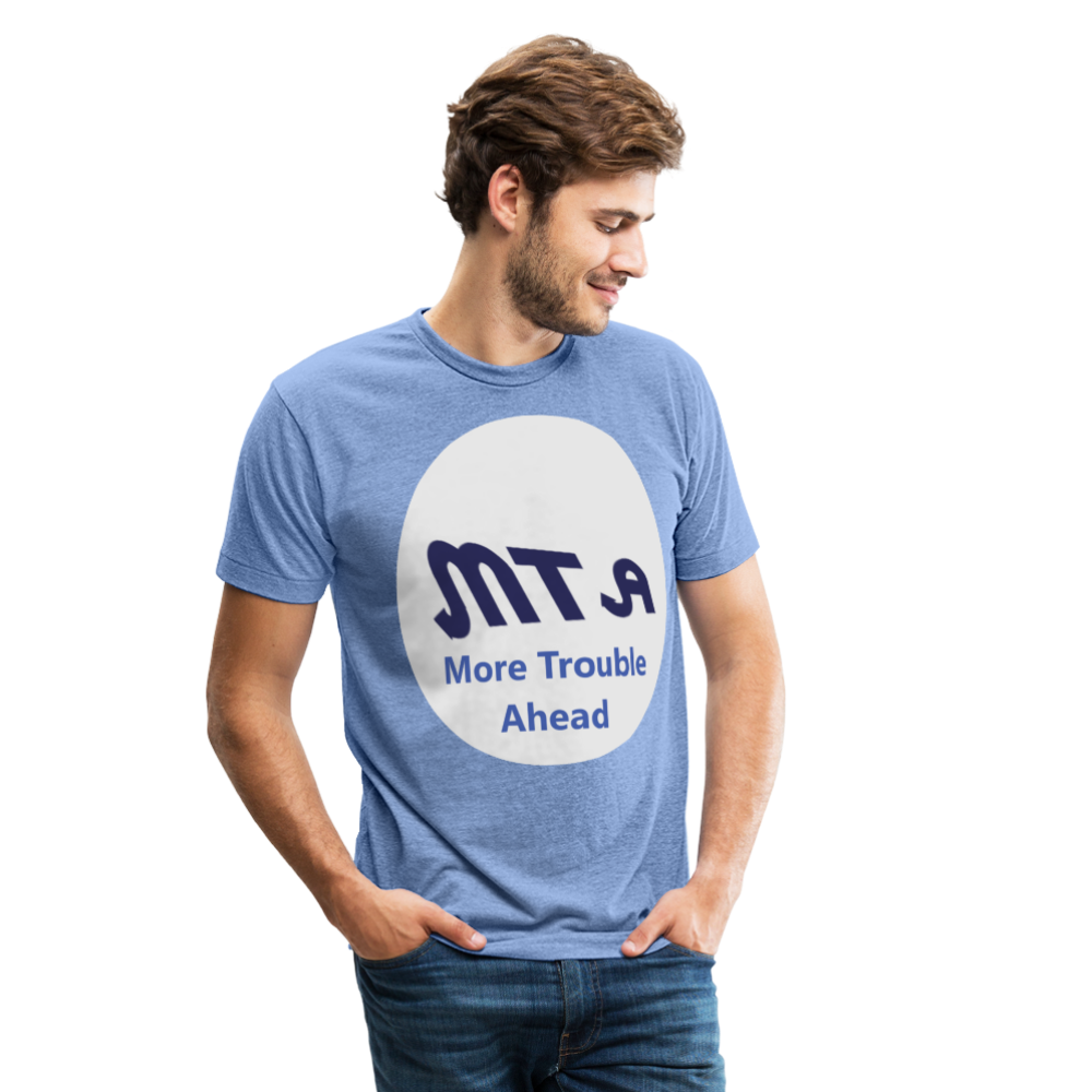 New York City Subway train funny Logo parody Unisex Tri-Blend T-Shirt - heather Blue
