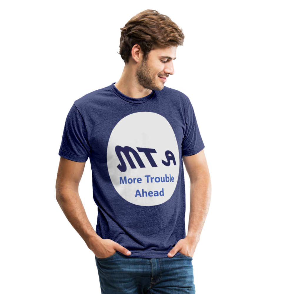 New York City Subway train funny Logo parody Unisex Tri-Blend T-Shirt - heather indigo
