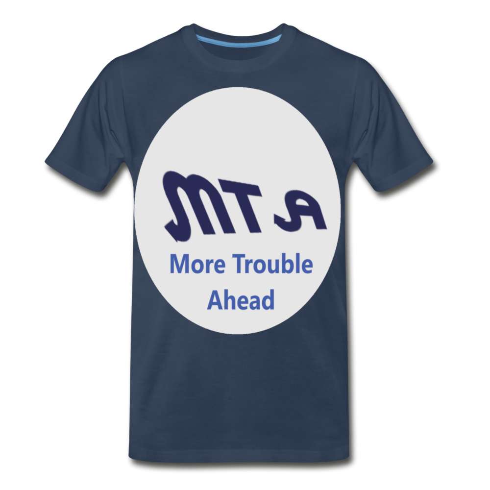 New York City Subway train funny Logo parody Men’s Premium Organic T-Shirt - navy