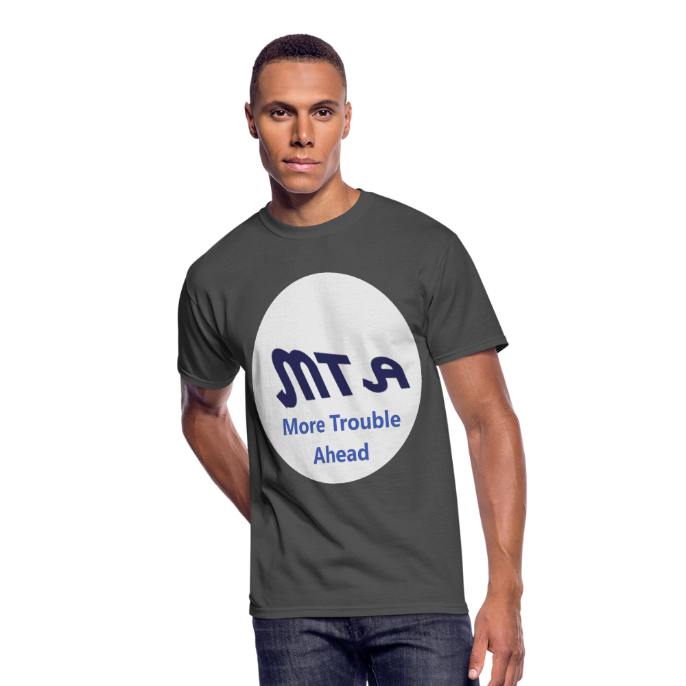 New York City Subway train funny Logo parody Men’s 50/50 T-Shirt - charcoal