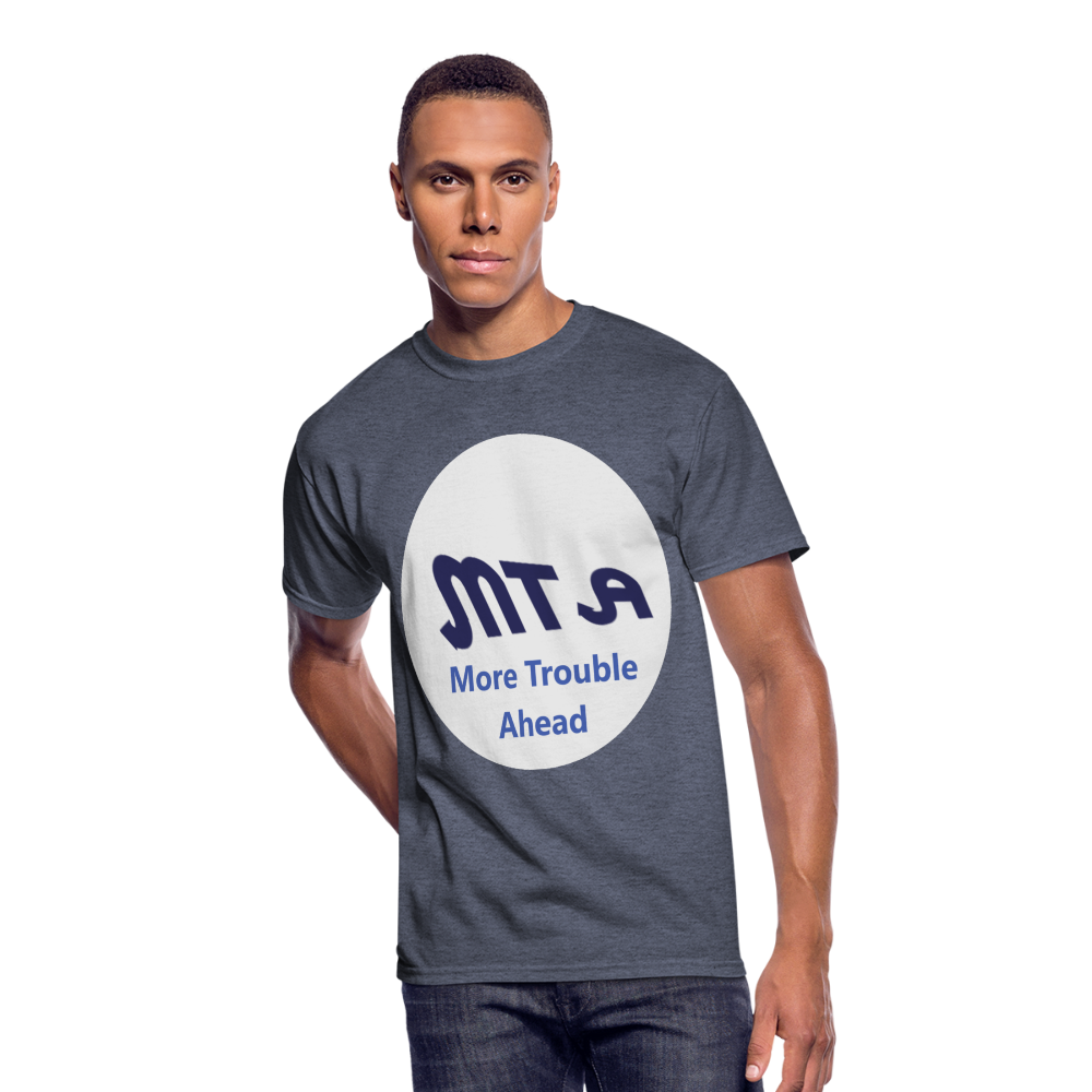 New York City Subway train funny Logo parody Men’s 50/50 T-Shirt - navy heather