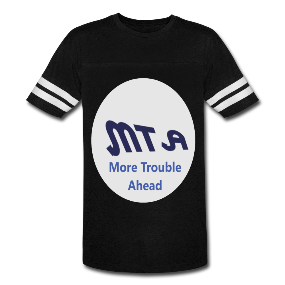 New York City Subway train funny Logo parody Vintage Sport T-Shirt - black/white