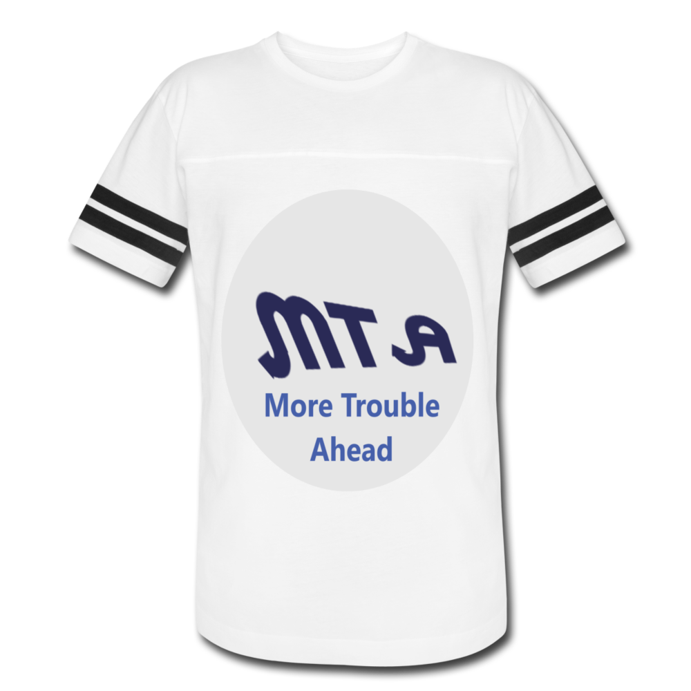 New York City Subway train funny Logo parody Vintage Sport T-Shirt - white/black
