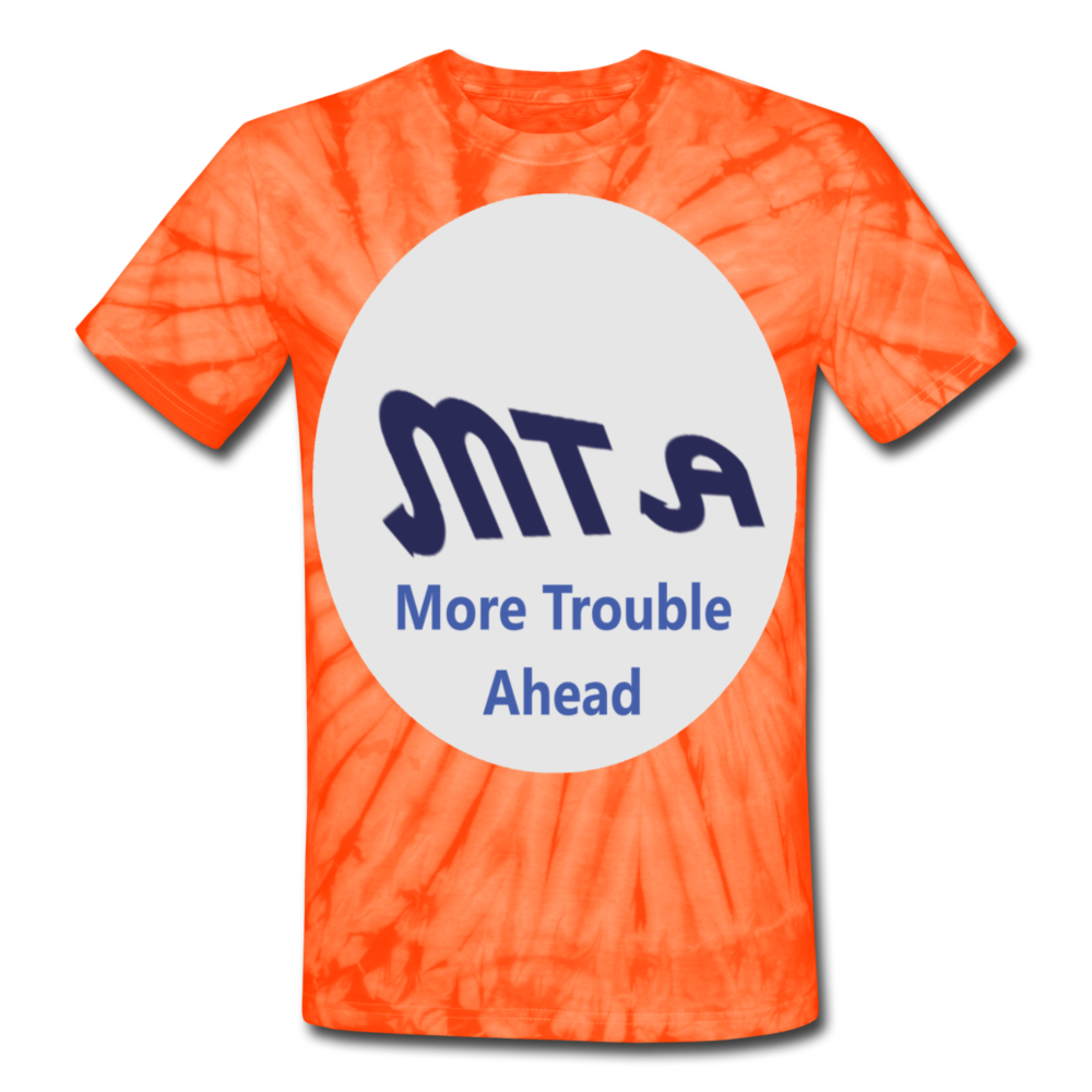 New York City Subway train funny Logo parody Unisex Tie Dye T-Shirt - spider orange
