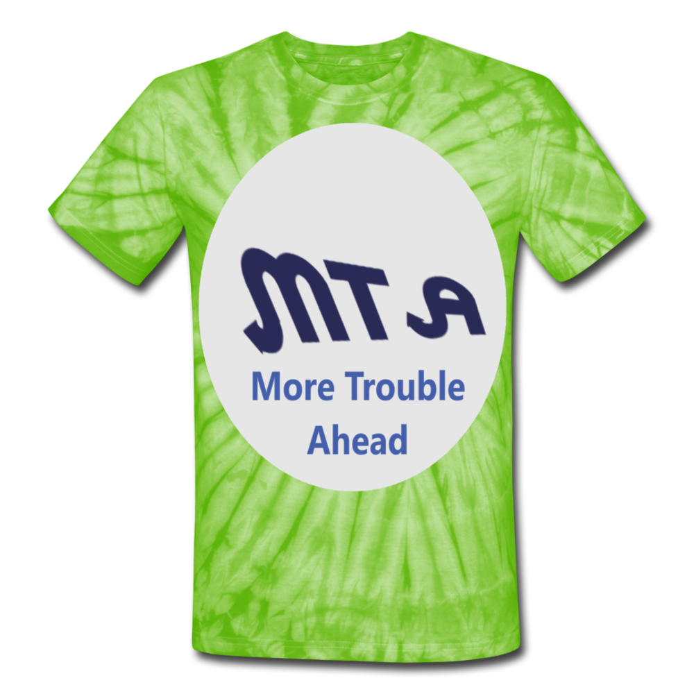 New York City Subway train funny Logo parody Unisex Tie Dye T-Shirt - spider lime green